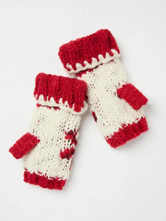 Fat Face Gloves Red Snowflake Cuffs 8211 Women
