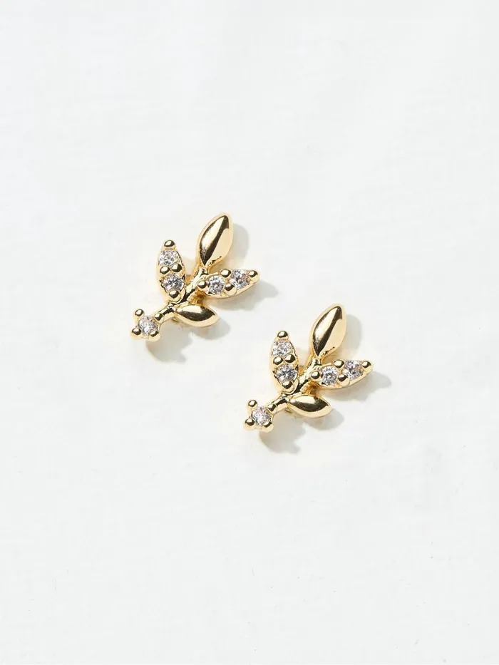 Fat Face Jewellery Gold Tone Leaf Studs 8211 Women