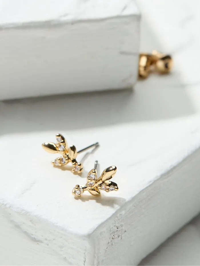 Fat Face Jewellery Gold Tone Leaf Studs 8211 Women