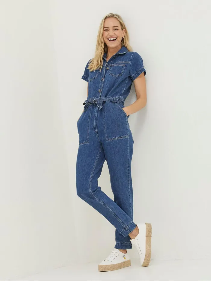 Fat Face Jumpsuits and Playsuits Blue Imogen Short Sleeve Boilersuit 8211 Women Fat Face Jumpsuits and Playsuits Blue Imogen Short Sleeve Boilersuit 8211 Women