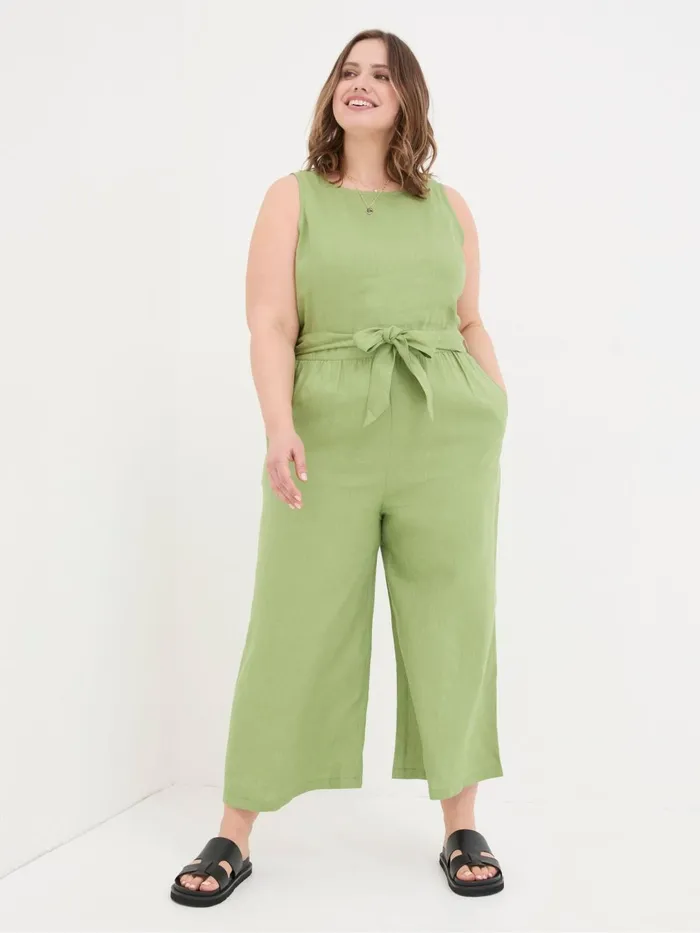 Fat Face Jumpsuits and Playsuits Liz Green Linen Jumpsuit 8211 Women