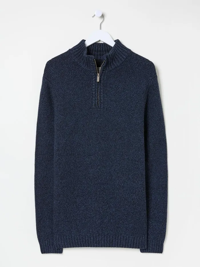 Fat Face Knitwear Blue Hove Knitted Half Neck Jumper 8211 Men Fat Face Knitwear Blue Hove Knitted Half Neck Jumper 8211 Men