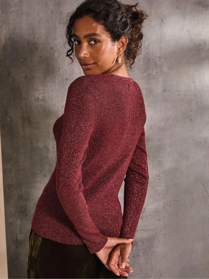 Fat Face Knitwear Dark Red Corine Cardigan 8211 Women