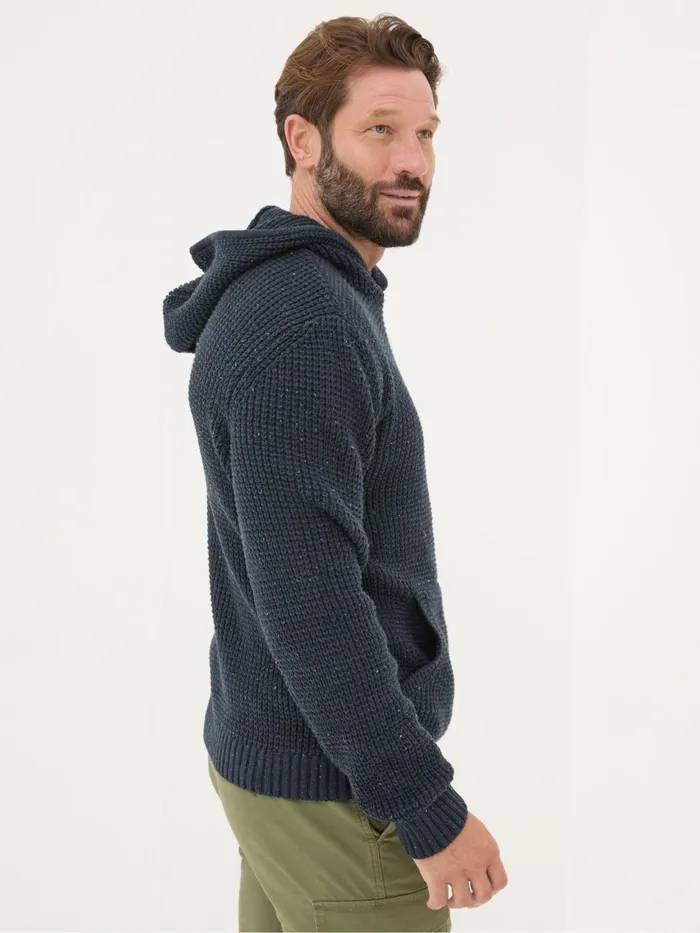 Fat Face Knitwear Navy Waffle Knitted Hoodie 8211 Men Fat Face Knitwear Navy Waffle Knitted Hoodie 8211 Men
