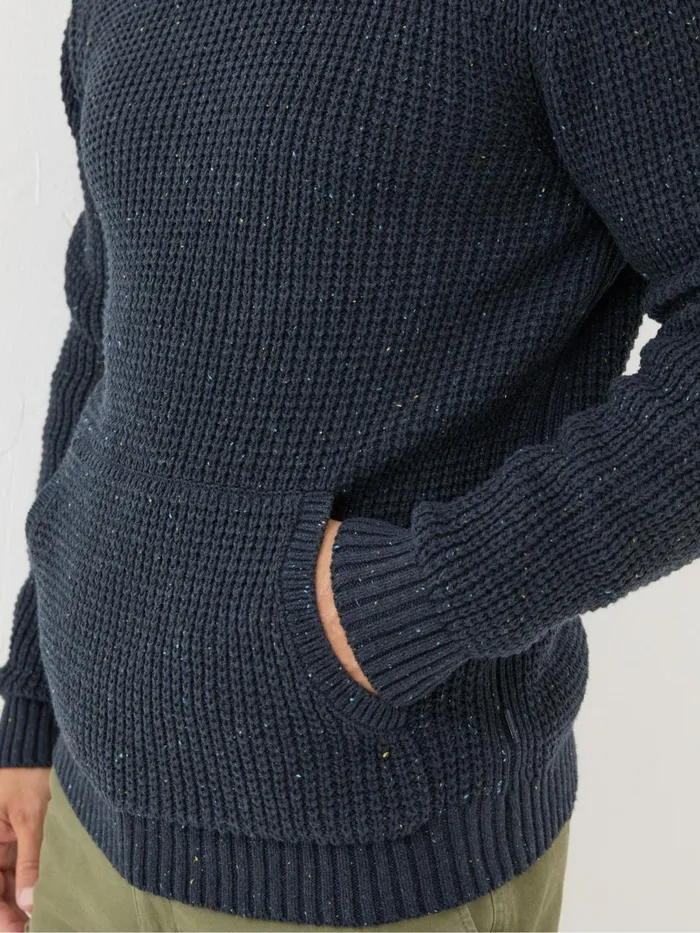 Fat Face Knitwear Navy Waffle Knitted Hoodie 8211 Men Fat Face Knitwear Navy Waffle Knitted Hoodie 8211 Men