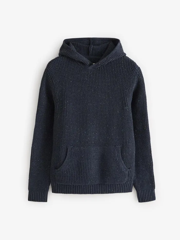 Fat Face Knitwear Navy Waffle Knitted Hoodie 8211 Men Fat Face Knitwear Navy Waffle Knitted Hoodie 8211 Men