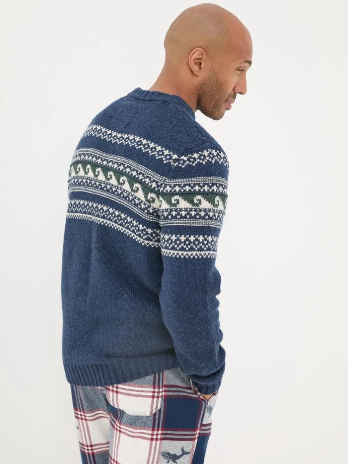 Fat Face Knitwear Navy Wave Knitted Jumper 8211 Men Fat Face Knitwear Navy Wave Knitted Jumper 8211 Men