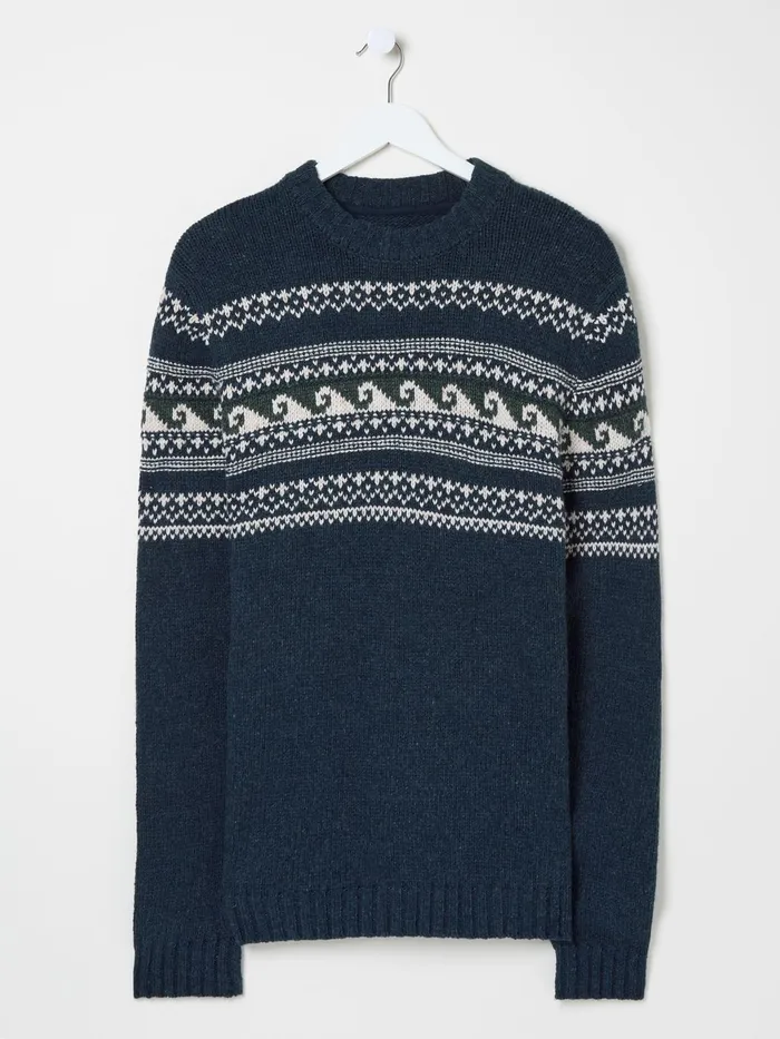 Fat Face Knitwear Navy Wave Knitted Jumper 8211 Men Fat Face Knitwear Navy Wave Knitted Jumper 8211 Men