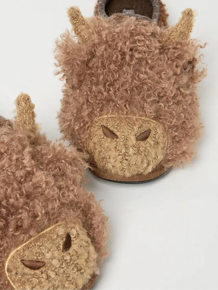 Fat Face Pyjamas and Nightwear Hamish Brown Highland Cow Slippers 8211 Men Fat Face Pyjamas and Nightwear Hamish Brown Highland Cow Slippers 8211 Men