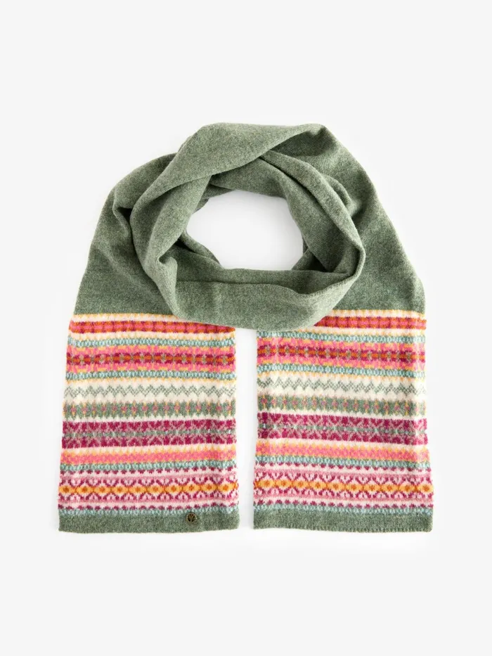 Fat Face Scarves Green Fairisle Lambswool Scarf 8211 Women