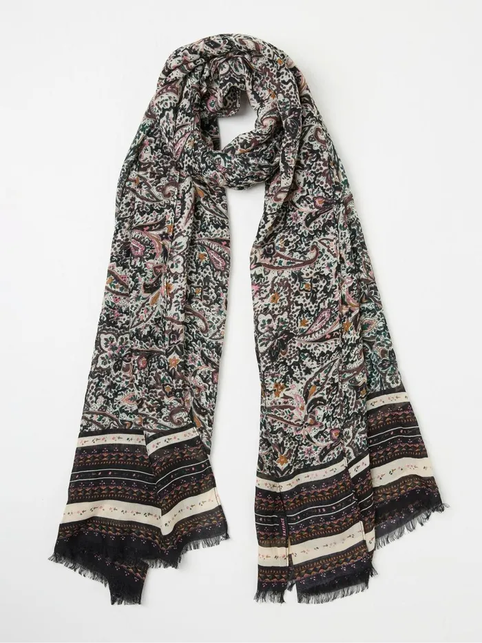 Fat Face Scarves Wild Black Ditsy Lightweight Printed Scarf 8211 Women