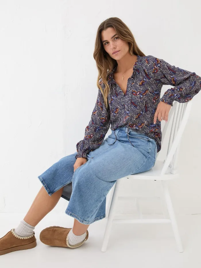 Fat Face Shirts and Blouses Dark Navy Lil Print Blouse 8211 Women Fat Face Shirts and Blouses Dark Navy Lil Print Blouse 8211 Women
