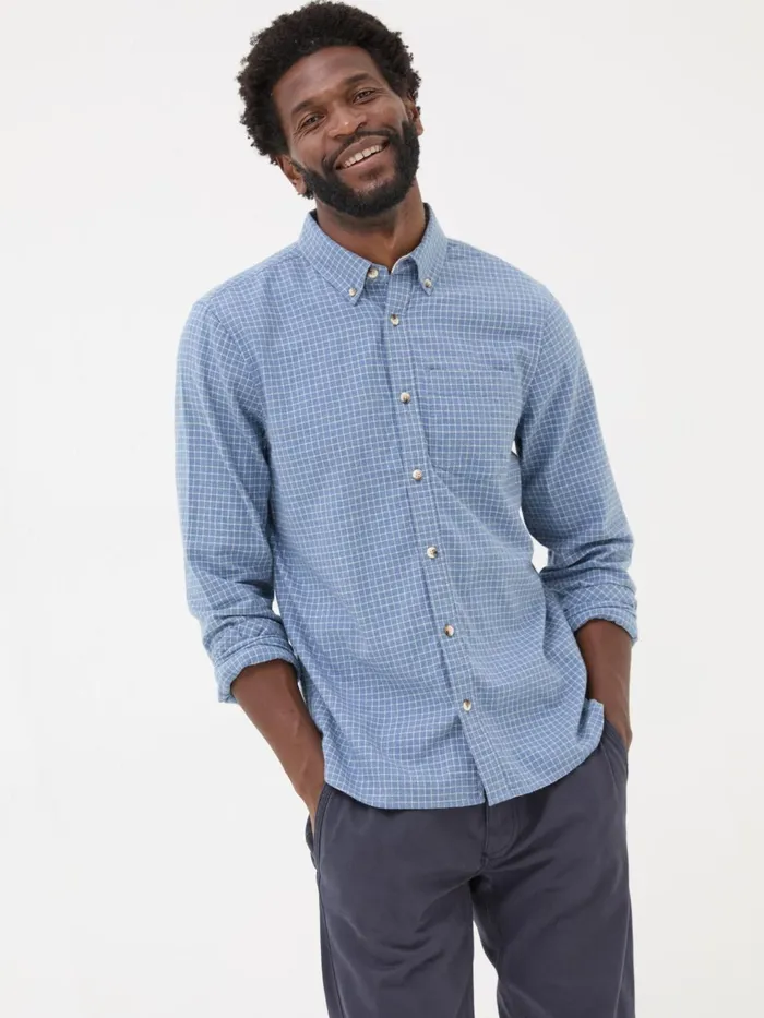 Fat Face Shirts Blue Long Sleeve Grantham Grid Check 100 Cotton Shirt 8211 Men Fat Face Shirts Blue Long Sleeve Grantham Grid Check 100 Cotton Shirt 8211 Men