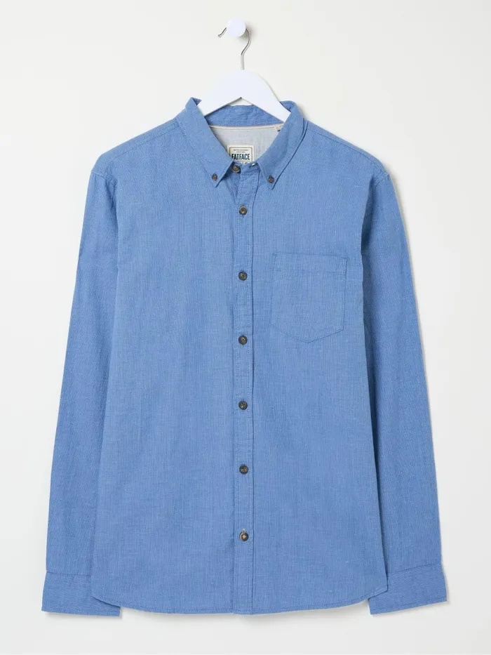Fat Face Shirts Light Blue Long Sleeve Tadlow Shirt 8211 Men