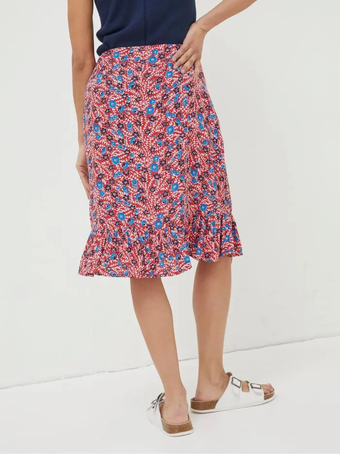 Fat Face Skirts Red Cece Woodblock Meadow Skirt 8211 Women