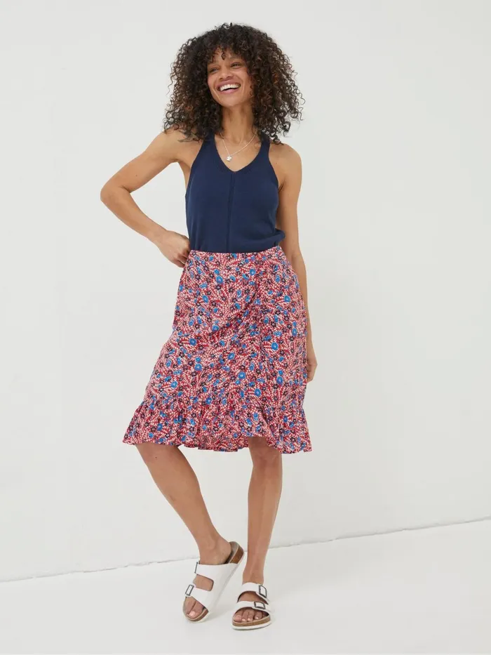 Fat Face Skirts Red Cece Woodblock Meadow Skirt 8211 Women