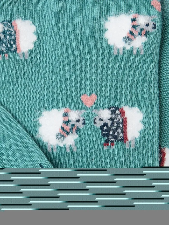 Fat Face Socks and Tights Green Sheep Socks 1 Pack Size 47 8211 Women