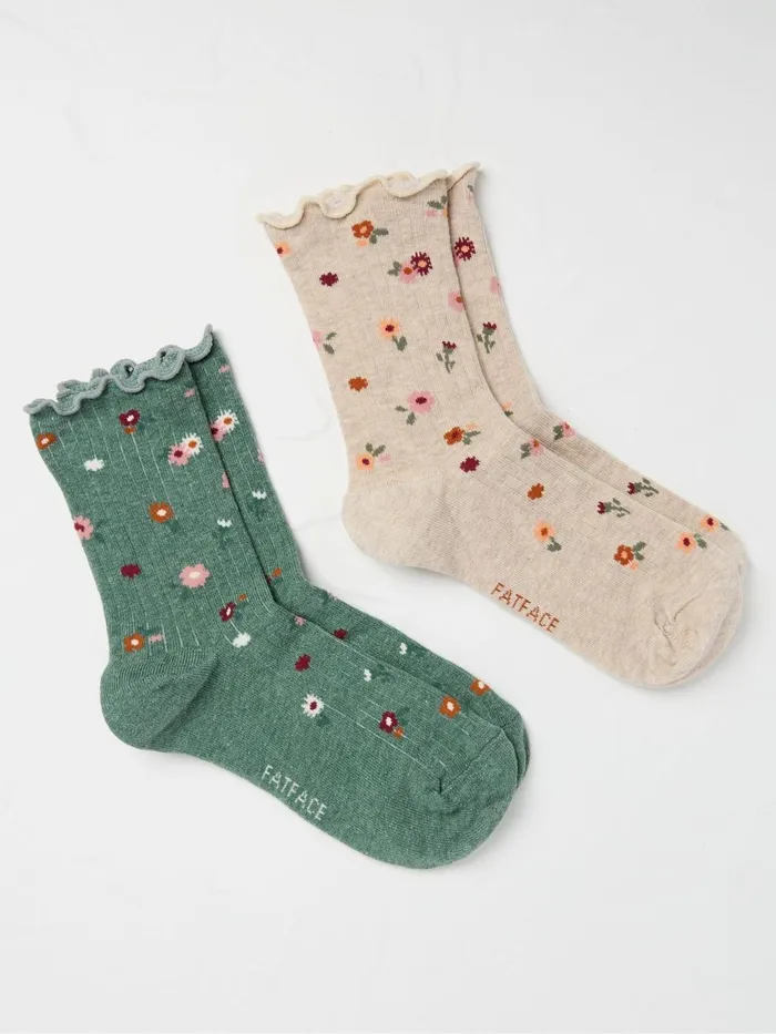 Fat Face Socks and Tights Multi 2 Pack Ditsy Floral Socks 8211 Women
