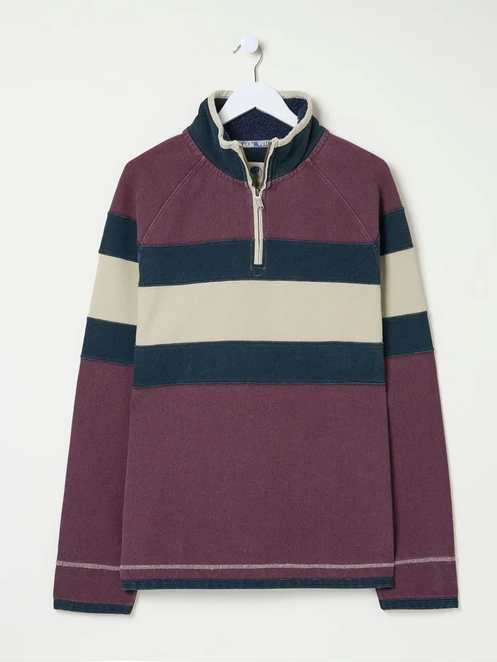 Fat Face Sweatshirts and Hoodies Airlie Dark Red Panel Sweatshirt 8211 Men