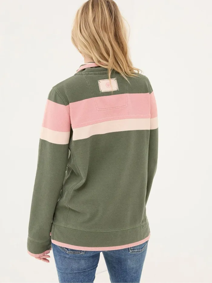 Fat Face Sweatshirts and Hoodies Airlie Olive and Pink Striped Sweat Top 8211 Women