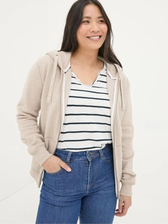 Fat Face Sweatshirts and Hoodies Amy Oatmeal Zip Through Hoodie 8211 Women