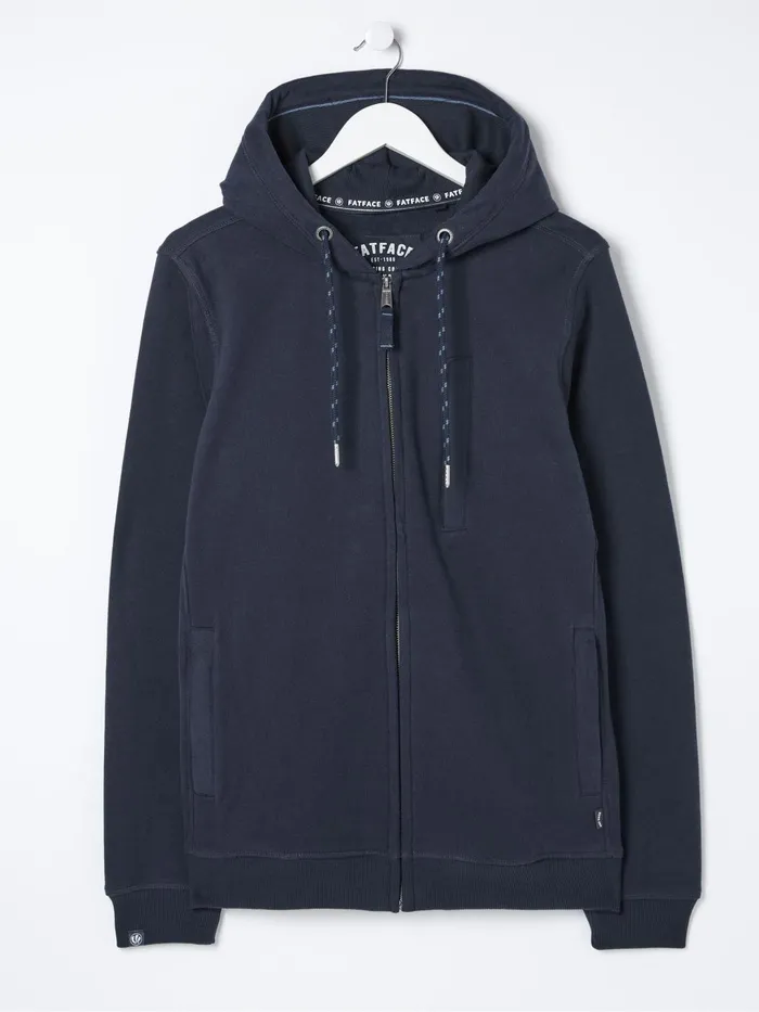 Fat Face Sweatshirts and Hoodies Brooke Navy Blue Zip Through Hoodie 8211 Men