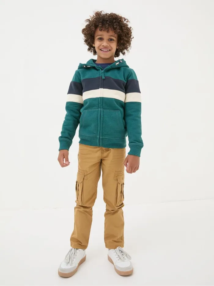 Fat Face Sweatshirts and Hoodies Colourblock Zip Thru Green Colourblock Zip Through Hoodie 8211 Kids