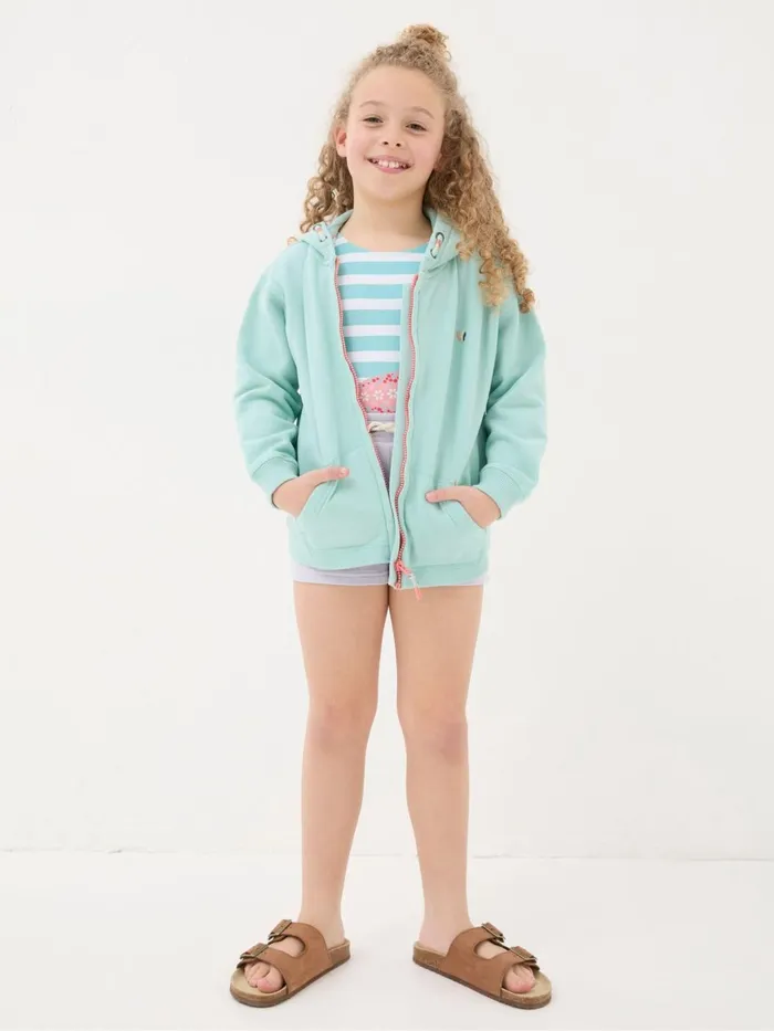 Fat Face Sweatshirts and Hoodies Green Shell Zip Through Hoodie 8211 Kids