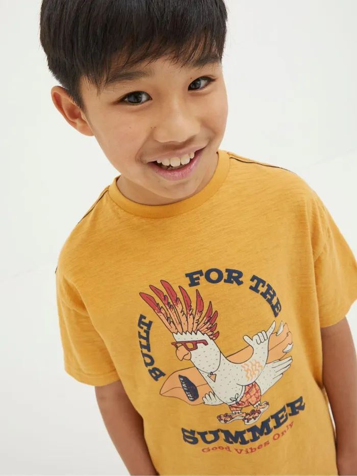 Fat Face TShirts and Polos Yellow Built For Summer Jersey TShirt 8211 Kids