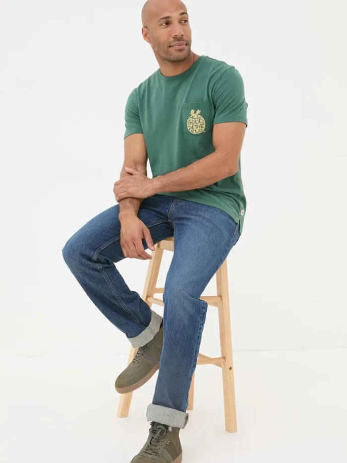 Fat Face TShirts Dark Green All Good In The Pud 100 Cotton TShirt 8211 Men