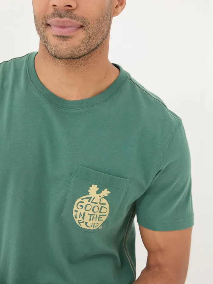 Fat Face TShirts Dark Green All Good In The Pud 100 Cotton TShirt 8211 Men