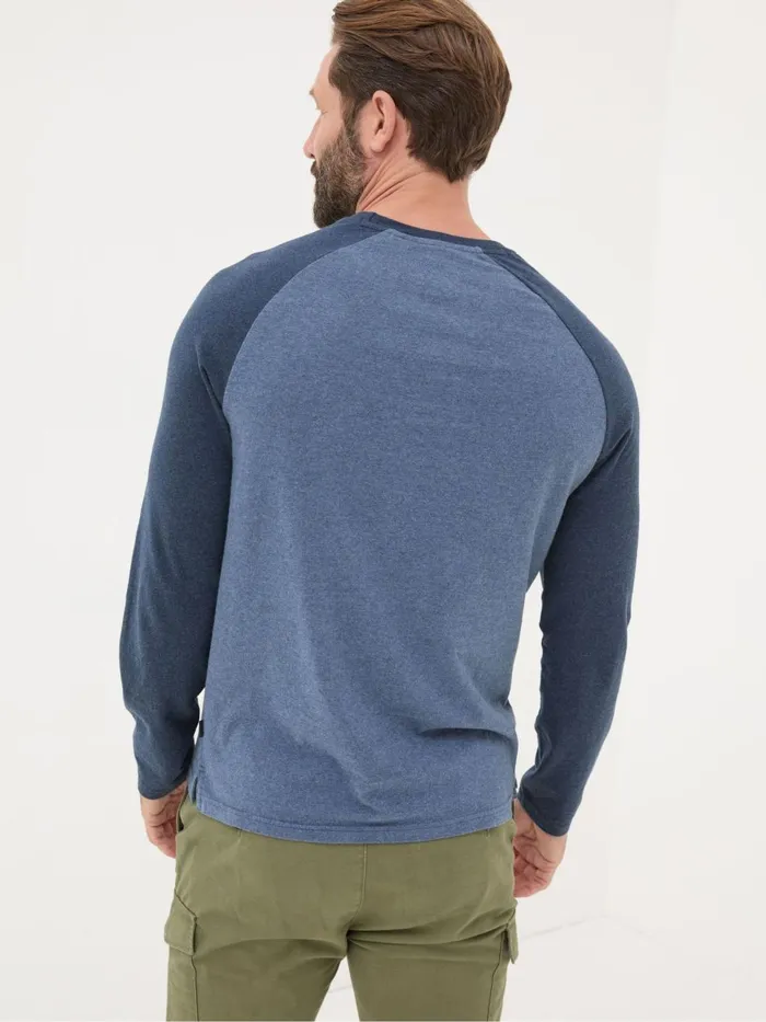 Fat Face TShirts Dusky Blue On The Rocks Raglan 100 Cotton TShirt 8211 Men