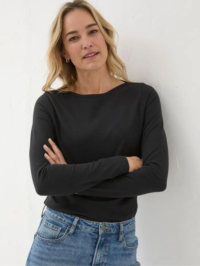 Fat Face Tops and TShirts Bree Black TShirt 8211 Women