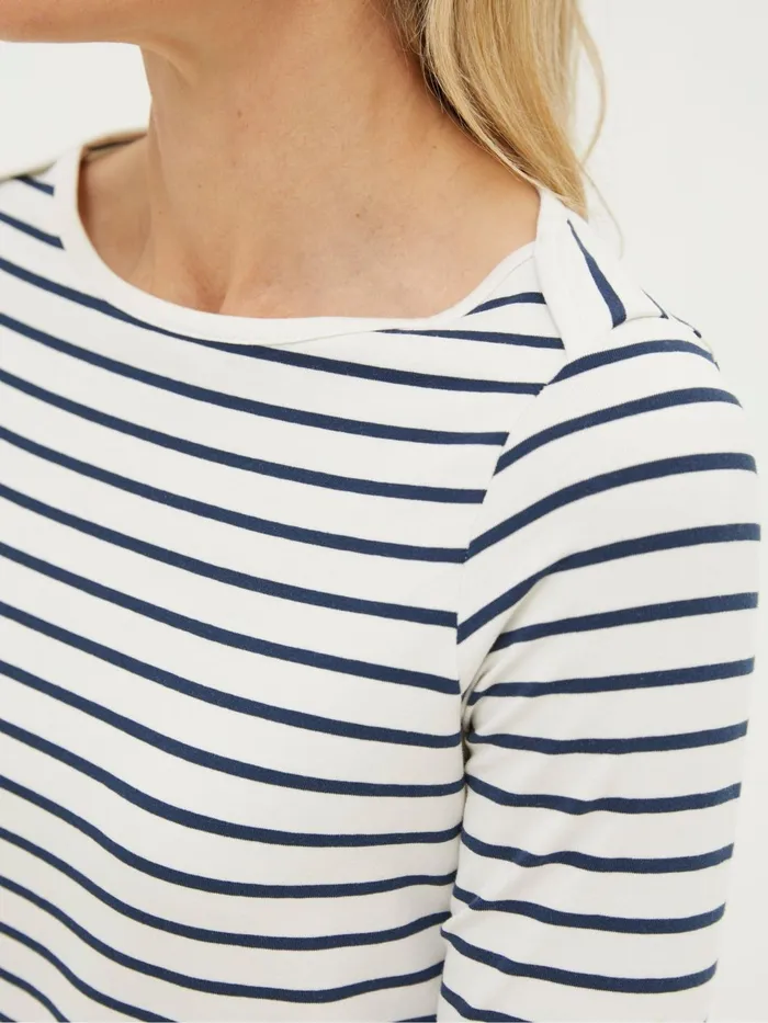 Fat Face Tops and TShirts Breton Cream TShirt 8211 Women