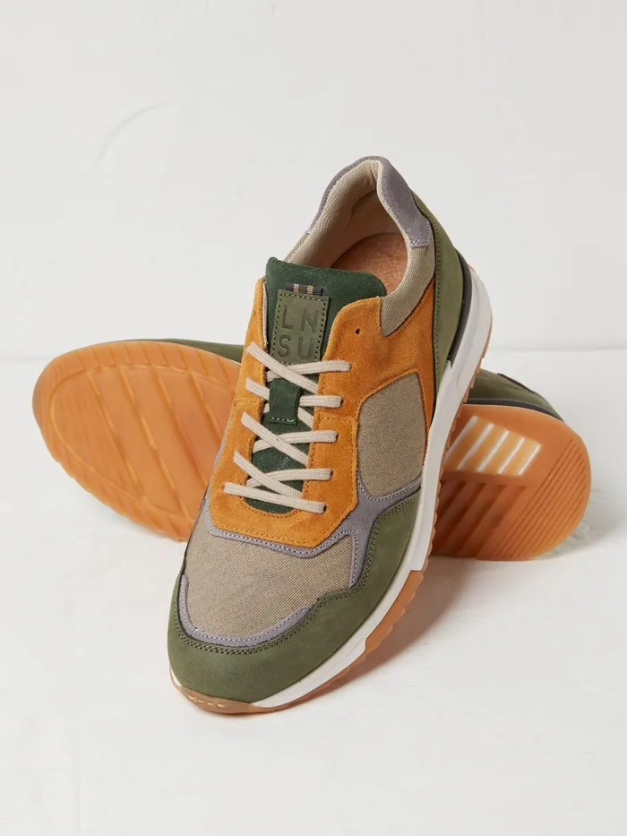 Fat Face Trainers Oakes Green Leather Trainers 8211 Men