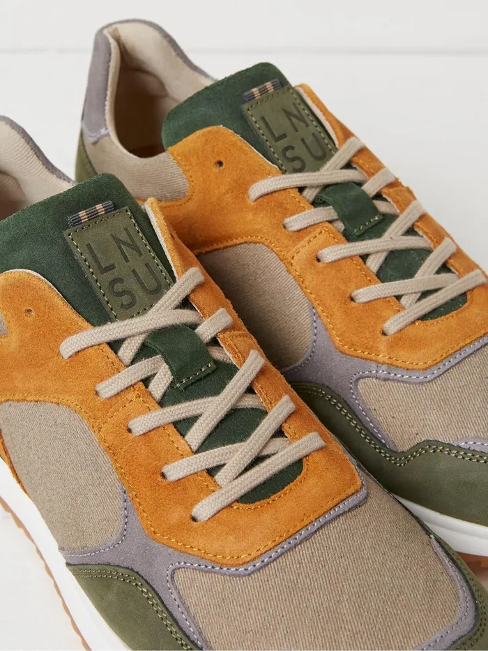 Fat Face Trainers Oakes Green Leather Trainers 8211 Men