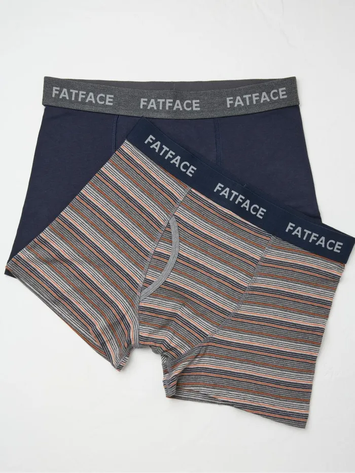 Fat Face Underwear Blue 2 Pack Compton Stripe Boxers 8211 Men