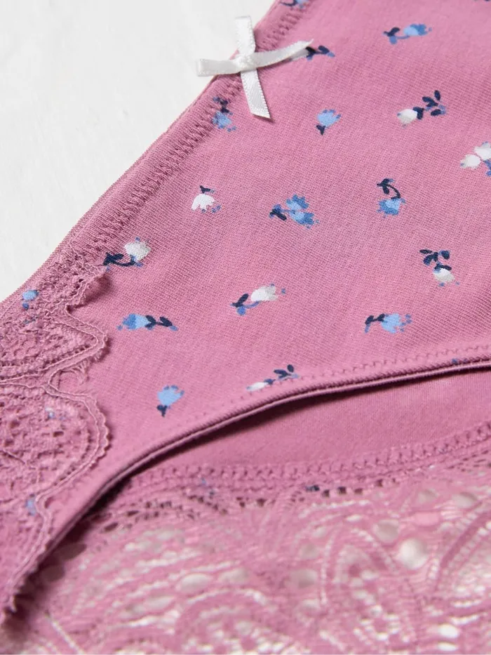 Fat Face Underwear Elsie Berry Pink Floral Cheeky Knickers 8211 Women