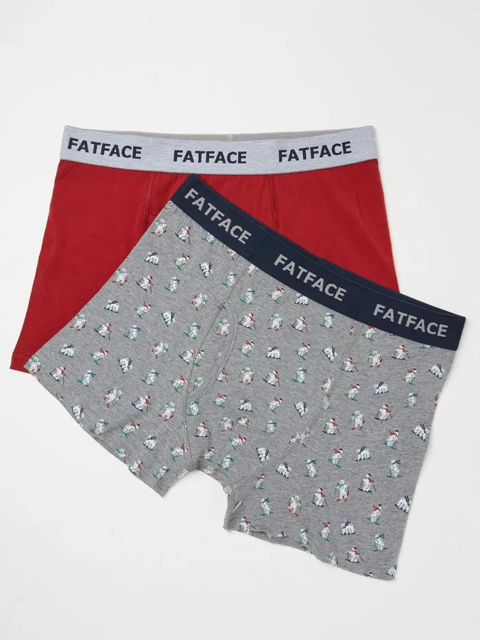 Fat Face Underwear Grey 2 Pack Ski Bear Boxers 8211 Men