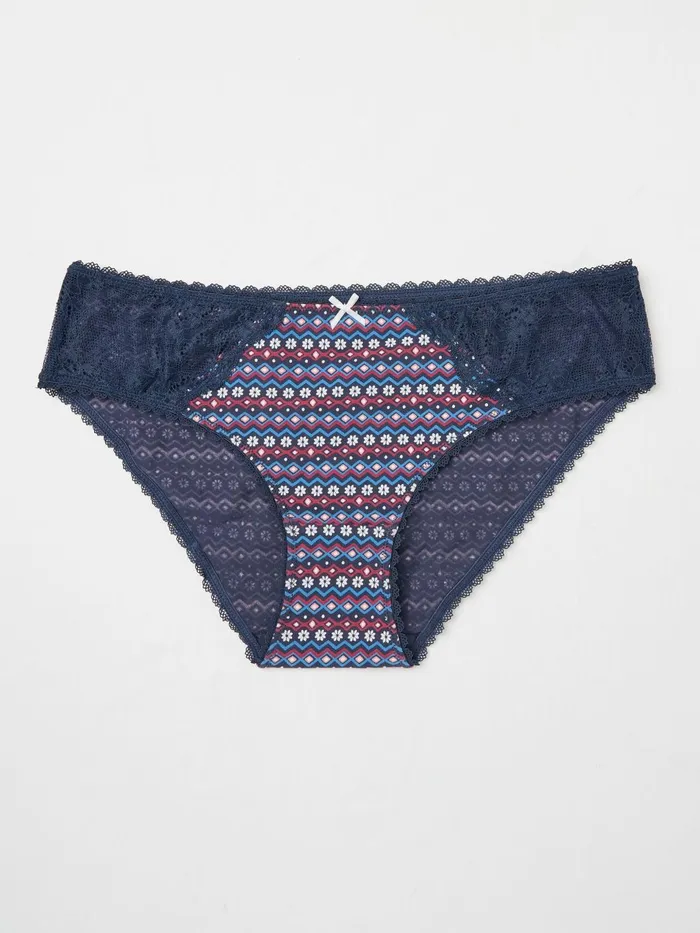 Fat Face Underwear Navy Fair Isle Mini Knickers 8211 Women