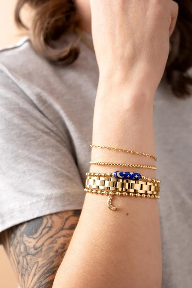 Fine Jewelry Women Alex And Ani Chunky Watch Strap Bracelet Stainless Steel Gold