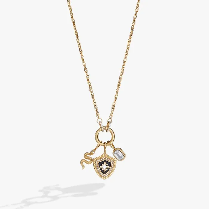 Fine Jewelry Women Alex And Ani Wisdom Trio Interchangeable Charm Necklace Stainless Steel Gold