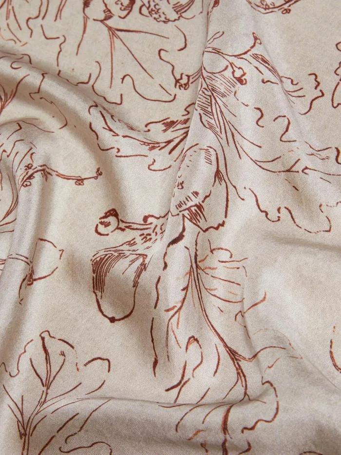 Fine Scarves WomenMen Holzweiler Silk Twill FS Seeds Print Ecru Mix