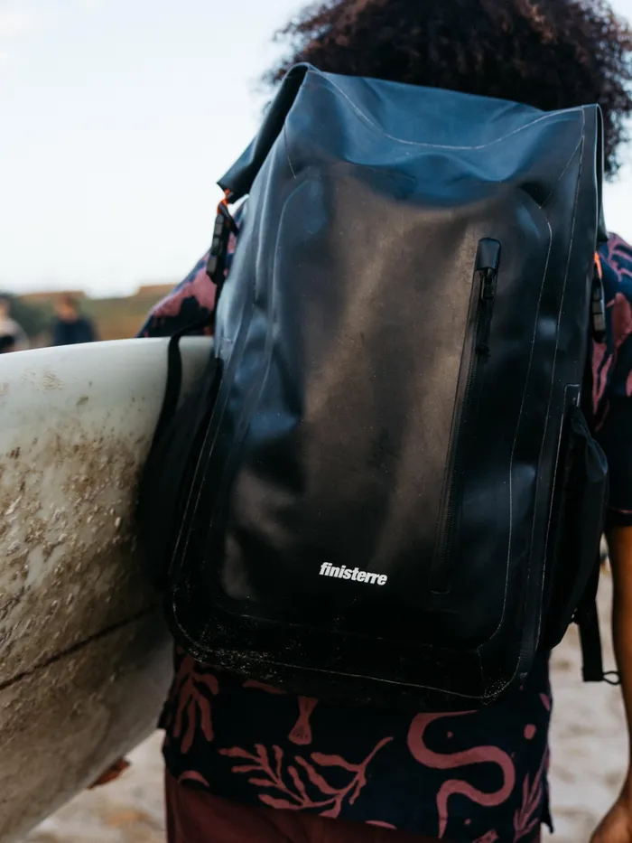 Finisterre Bags MenWomen Drift 30L Waterproof Roll Top Backpack Black