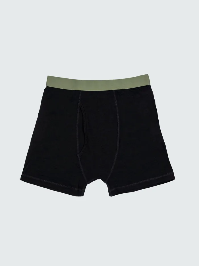 Finisterre Base Layers and Underwear Men Eddy 20 Merino Wool Boxers Blackolive