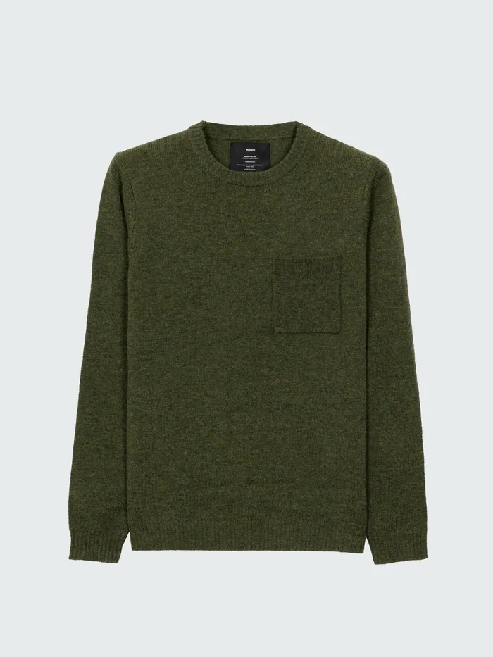 Finisterre Knitwear Men Cavan Pocket Knit Sweater Olive