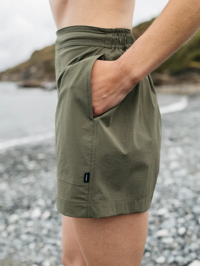 Finisterre Swimwear and Bikinis Women Walker Hybrid Shorts Olive