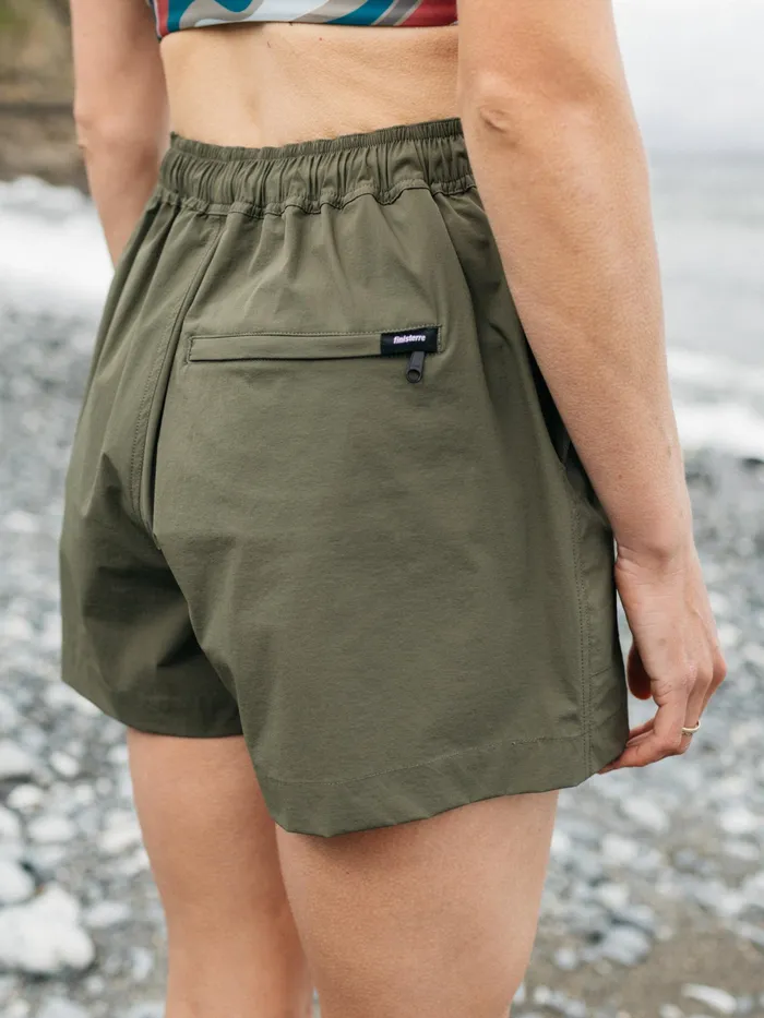 Finisterre Swimwear and Bikinis Women Walker Hybrid Shorts Olive
