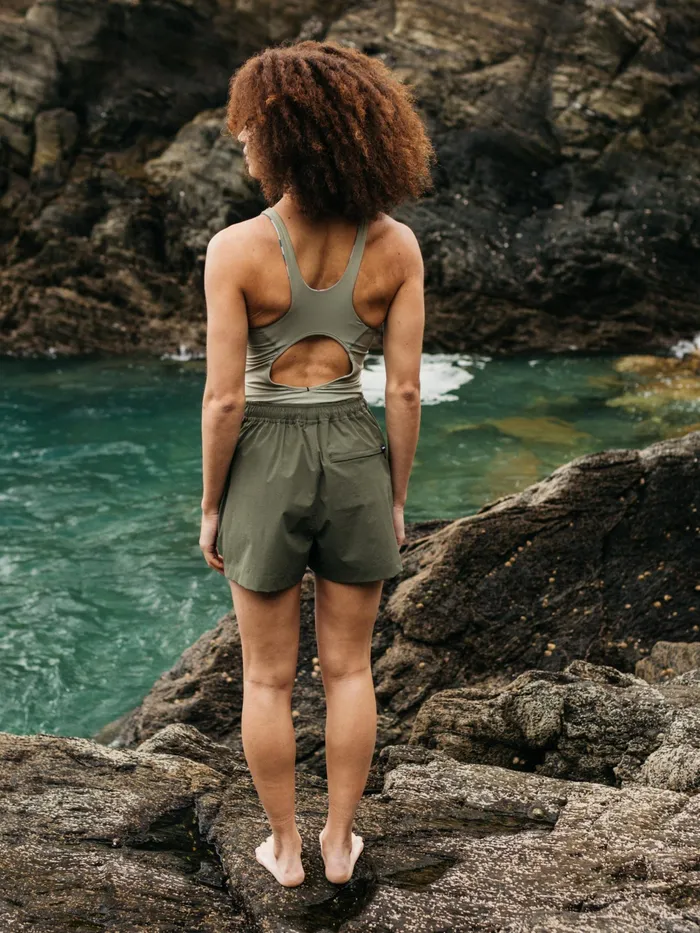 Finisterre Swimwear and Bikinis Women Walker Hybrid Shorts Olive