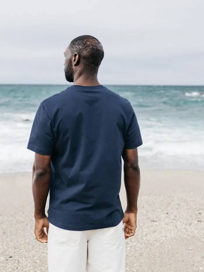 Finisterre TShirts Men Harlyn Logo TShirt Navy